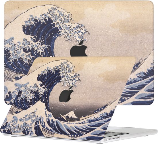 Housse de protection Lunso pour MacBook Air 13 pouces (2022-2024) - Coque - La Grande Wave d'Hokusai