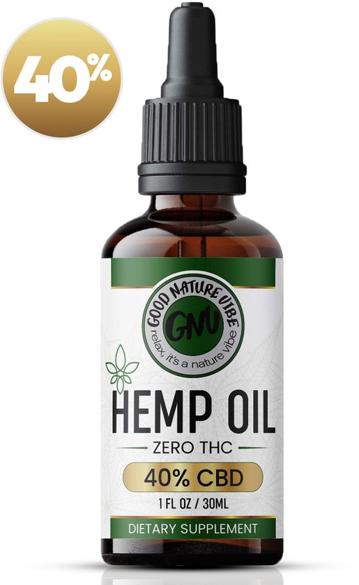 Good Nature Vibe CBD olie 40% 30ML - 100% Natuurlijke CBD-olie kopen zonder THC - MCT olie voor maximale opname door het lichaam - Smaakloos & Op basis van vezelhennep geen Cannabis - Hoge kwaliteit Pure Cbd olie kopen voor hem en haar