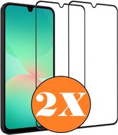 Full Cover Screenprotector geschikt voor Samsung Galaxy A26 5G Zwart 2pack | Volledige Beschermglas Tempered Glass | Samsung Galaxy A26 5G Screenprotector