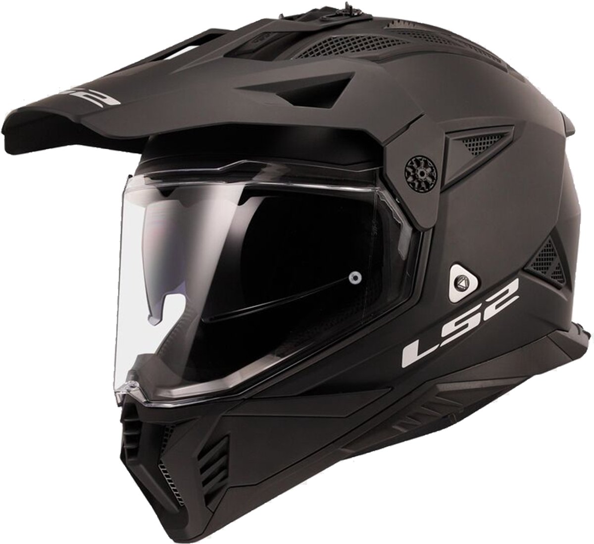 LS2 Helm Pioneer II Solid MX702 matzwart maat L