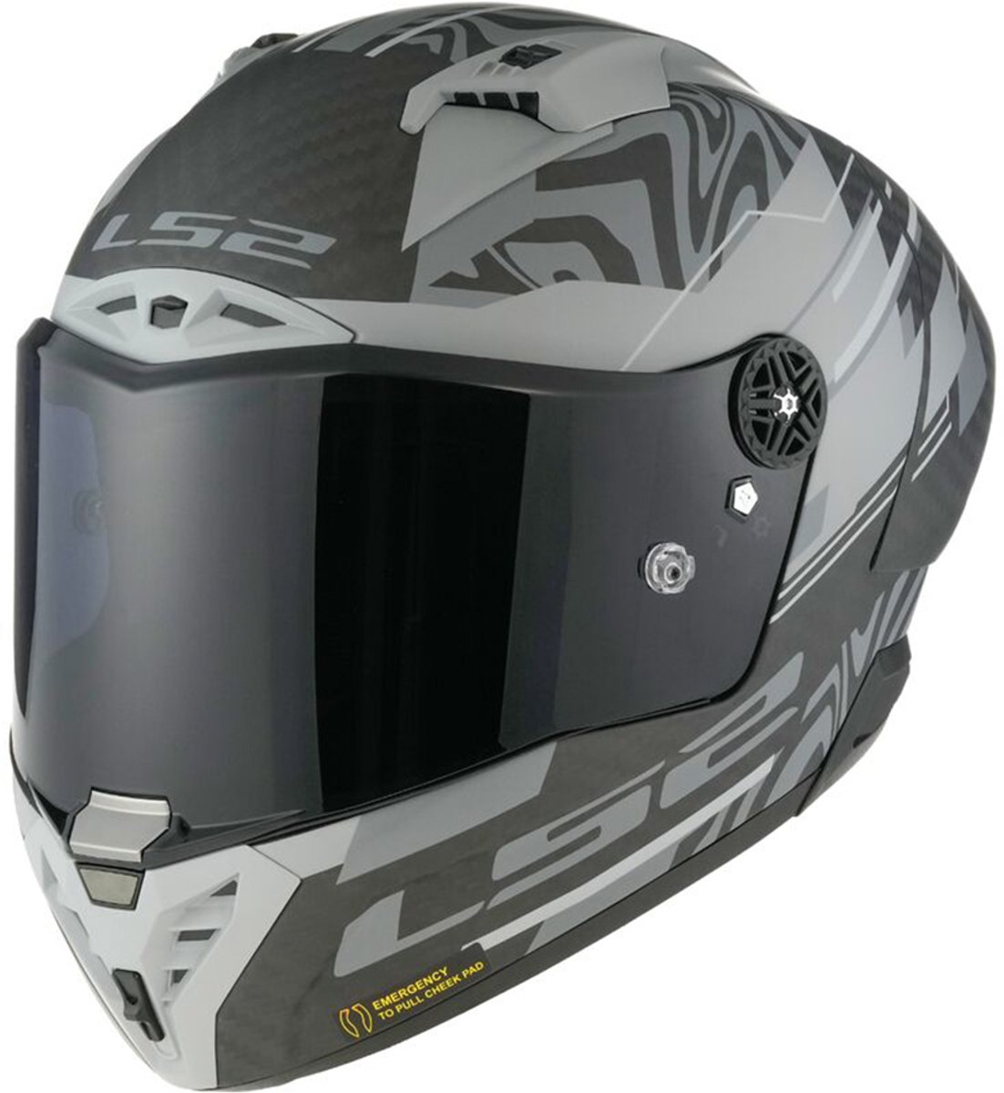 LS2 helm Thunder Carbon GP Aero Polar FF805 mat zwart maat L
