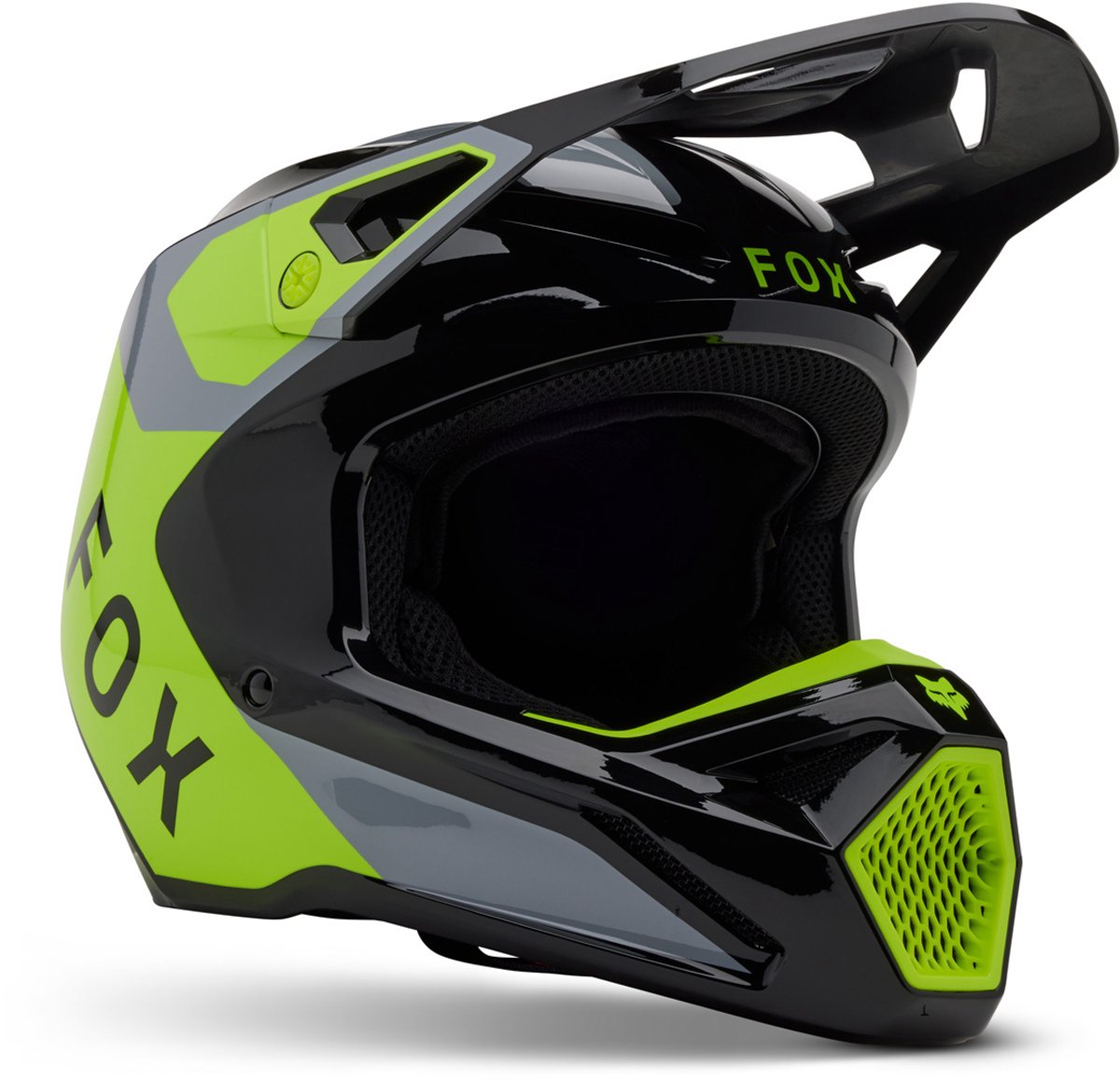 FOX V1 Lean MIPS Grijs Geel Crosshelm - Helm
