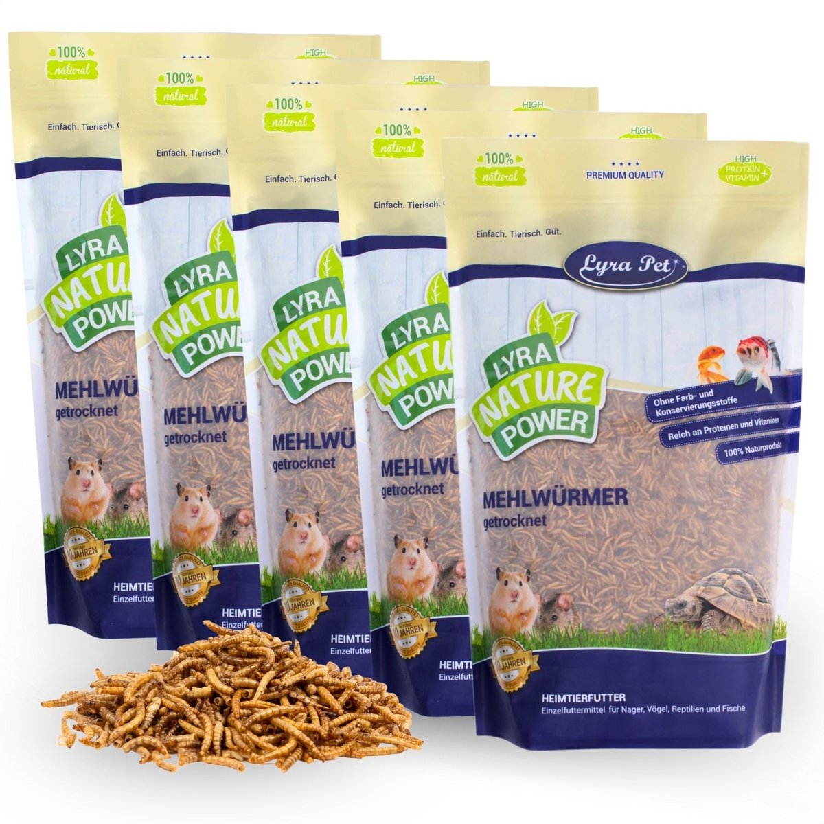 5 x 1 kg Lyra Pet® gedroogde meelwormen