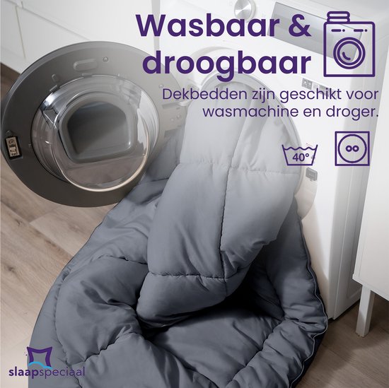 Slaapspeciaal eazydekbed 200x220 cm - Grijs - Dekbed Zonder Overtrek, Extra Lang, Luxe Gelvezels, Anti-Allergisch & Perfect Voor Elk Seizoen van EazyLiving — afbeelding 5