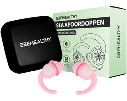 2BEHEALTHY Slaapoordoppen - 2 Paar - Hoge Geluidsdemping (35dB) - Slaap oordopjes voor Zijslapers - Sleep Plugs - Earplugs Slapen - Festival Oordopjes - Slaap Oordoppen - Roze
