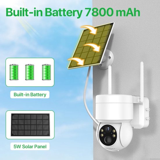 Rumi Buiten camera - Beveiligingscamera - Met nachtzicht - 4MP - Met wifi en app - Zwart - Muur & Dakbevestiging - PTZ functie voor Panoramisch zicht en Zoommogelijkheden van Rumi — afbeelding 5
