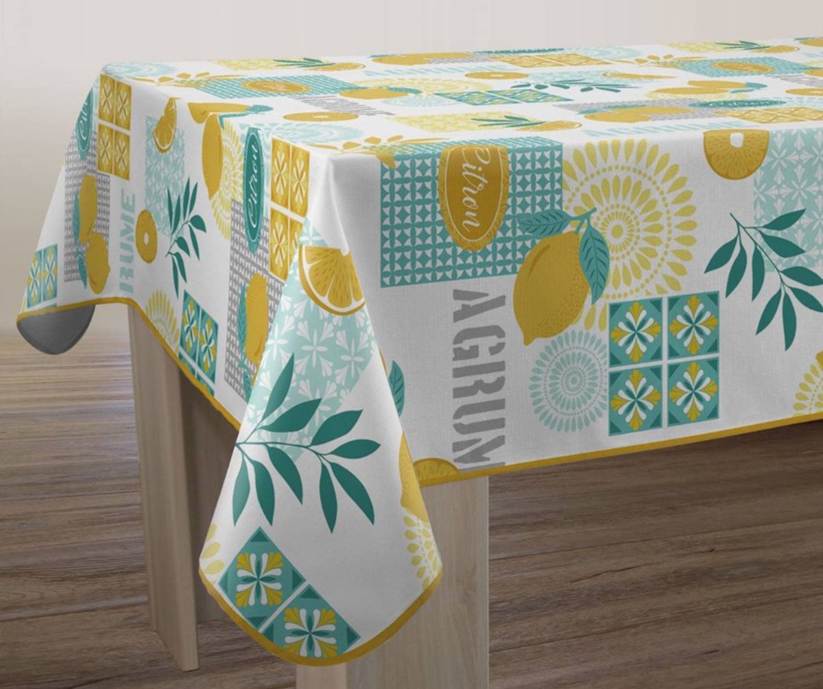 Tafelkleed anti-vlek Citrons 200 x 150 cm Tafellaken - Decoratieve Tafel Accessoires - Woonkamer Decoratie - Bonne et Plus®