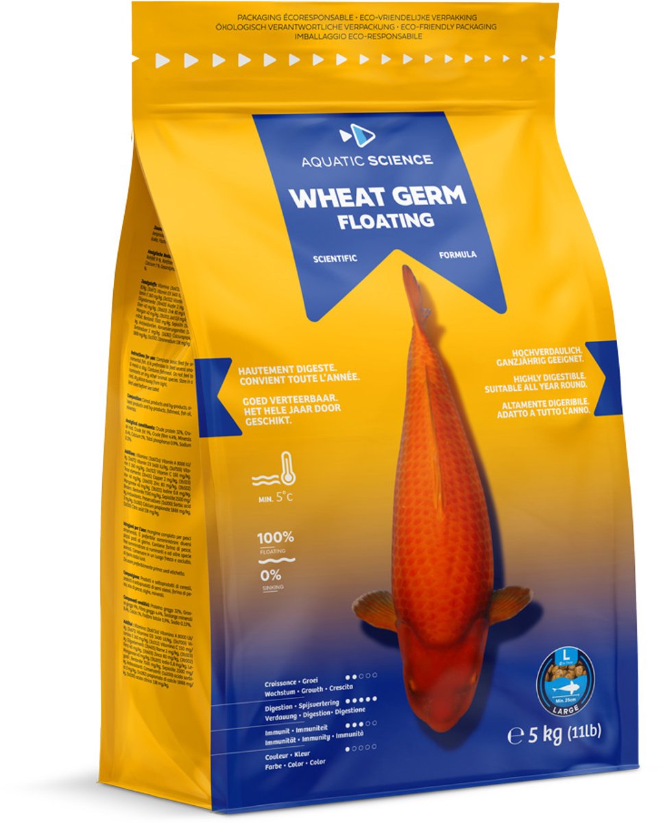 Aquatic Science Wheat Germ Floating Large 5kg Koivoer visvoer vijvervoer Ichifood