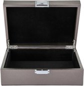 Collection Emilie - boîte de rangement - argent métallisé - boîte de rangement de luxe pour bijoux et accessoires - taille moyenne