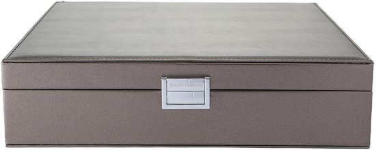 Collection Emilie - boîte de rangement - argent métallisé - boîte de rangement de luxe pour bijoux et accessoires - taille L