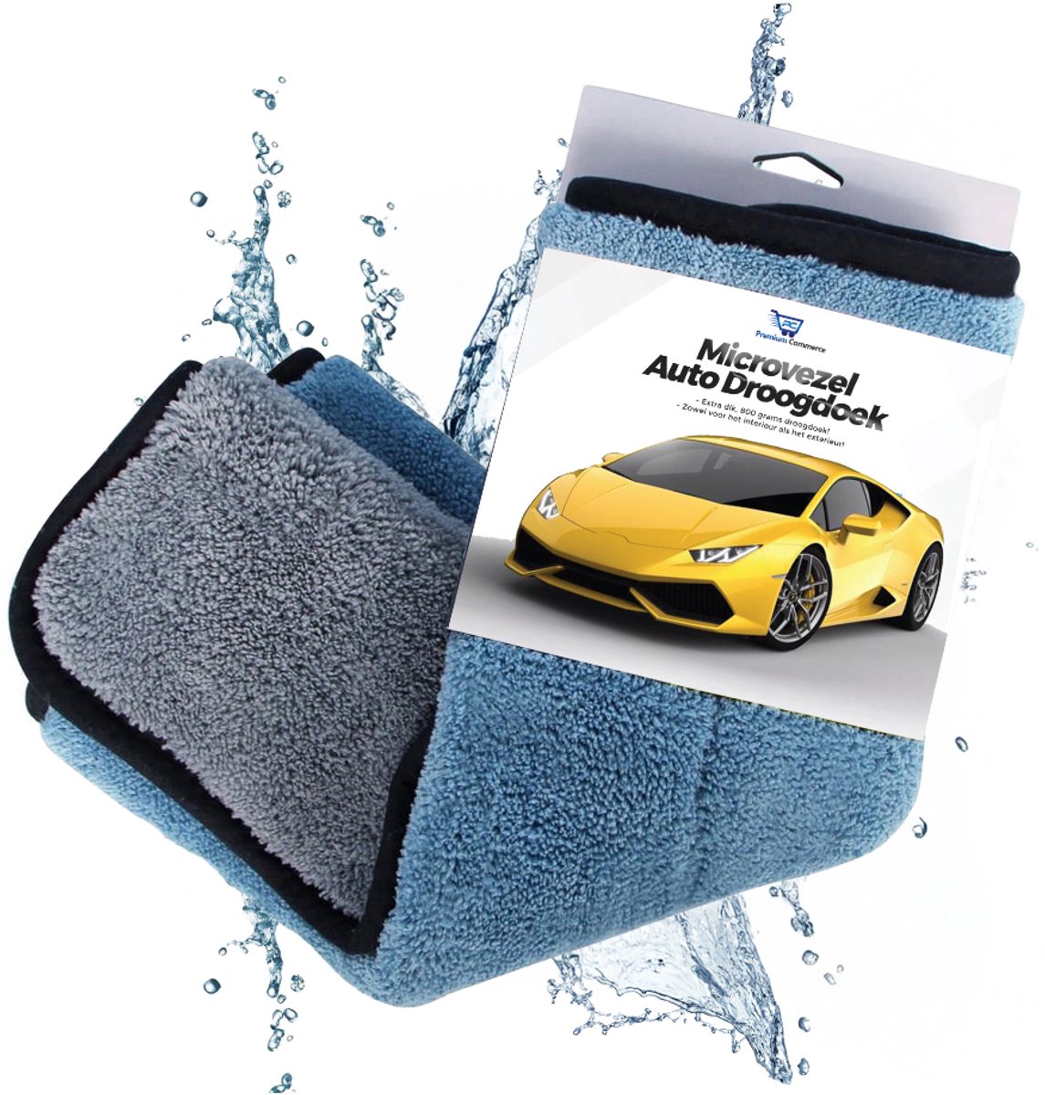 Goedkoopste Premium Commerce® - Droogdoek Badkamer - Auto - Microvezel Raamdoek - Ramen - 45 x 38 cm - Blauw - Extra dik