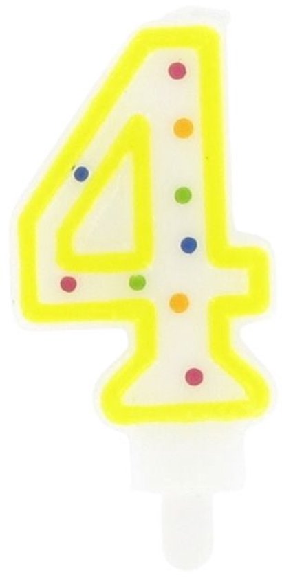 Bougie d'anniversaire numéro 4 Fackelmann Rio Party