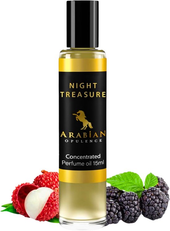 ARABIAN OPULENCE Parfum voor Dames | Parfum voor Meisjes - Night Treasure | Houtige Parfum Olie – Alcoholvrij & Langhoudend - Eau de Parfum Roll-on – Luxe Parfum – Parfum voor Dames Geschenkset – Parfum Gift Set – 15ml (FR183)