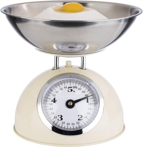 Gastroback 30102 Classic Scale, 2 kg with Tare Function, Kitchen Scale, Analogue, with Scale, Polished, Stainless Steel, Silver