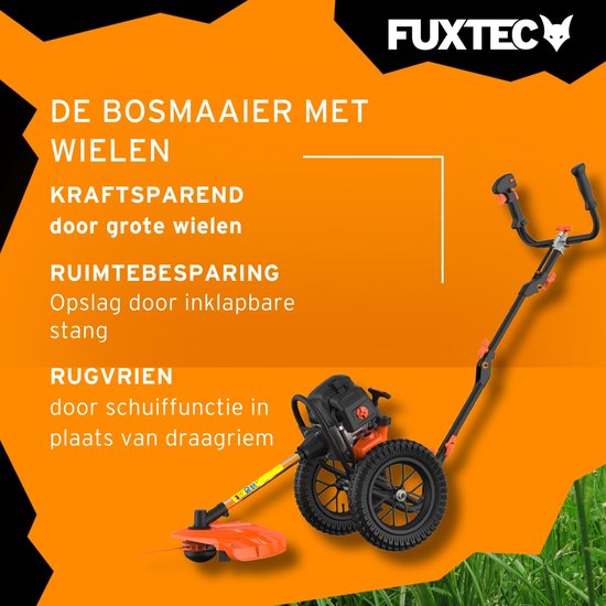 FUXTEC Bosmaaier Benzine - Grastrimmer op wielen - 52cc - 2-takt - FX-FSR152