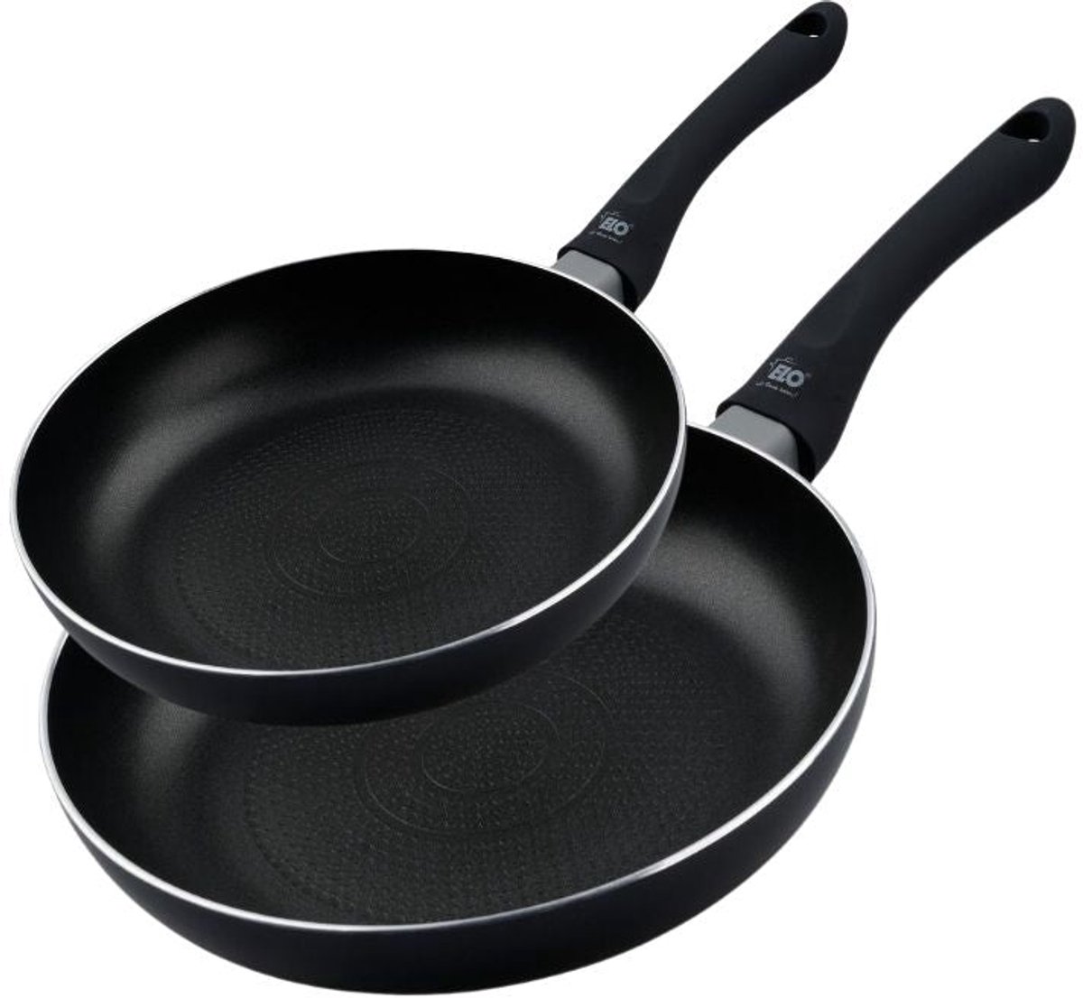 Set van 2 koekenpannen 20 cm en 24 cm bodem met honingraatstructuur Elo Smart life