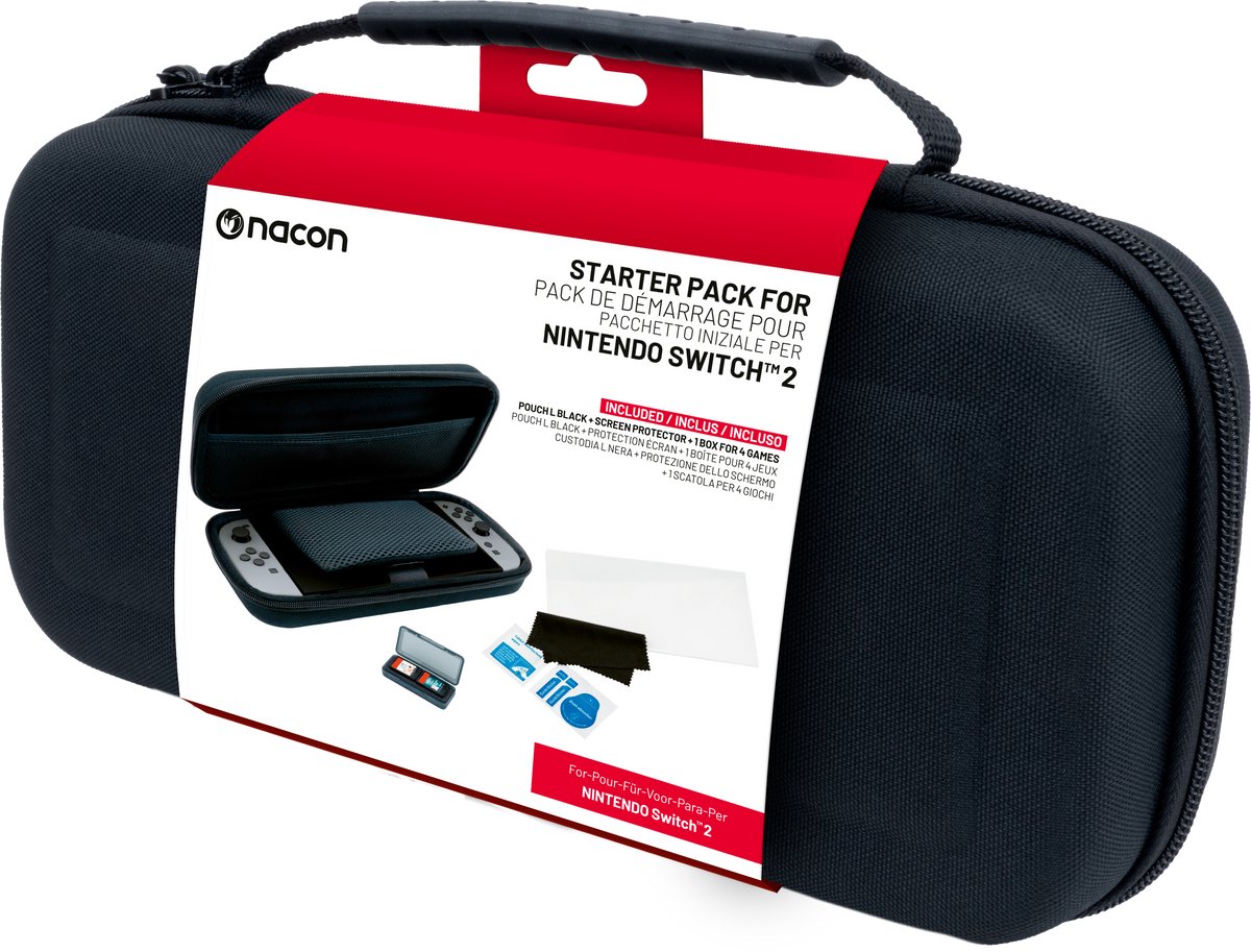 Stevige Beschermhoes Maat L voor Nintendo Switch 2 - Starterpack - Zwart