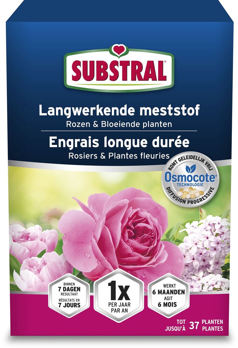 Substral Osmocote langwerkende meststof rozen en bloeiende planten - 750 g