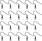 Lot De 200 Crochets De Boucles D'Oreilles Hypoallergéniques Noirs - 1.8cm Avec Boule Et Bobine