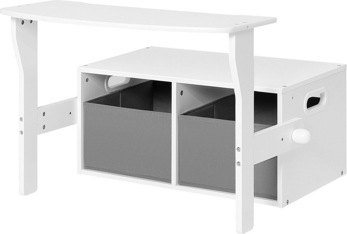 Kindertafel - speeltafel voor peuters & kleuters - stevig MDF - modern en functioneel - stijlvol grijs/wit