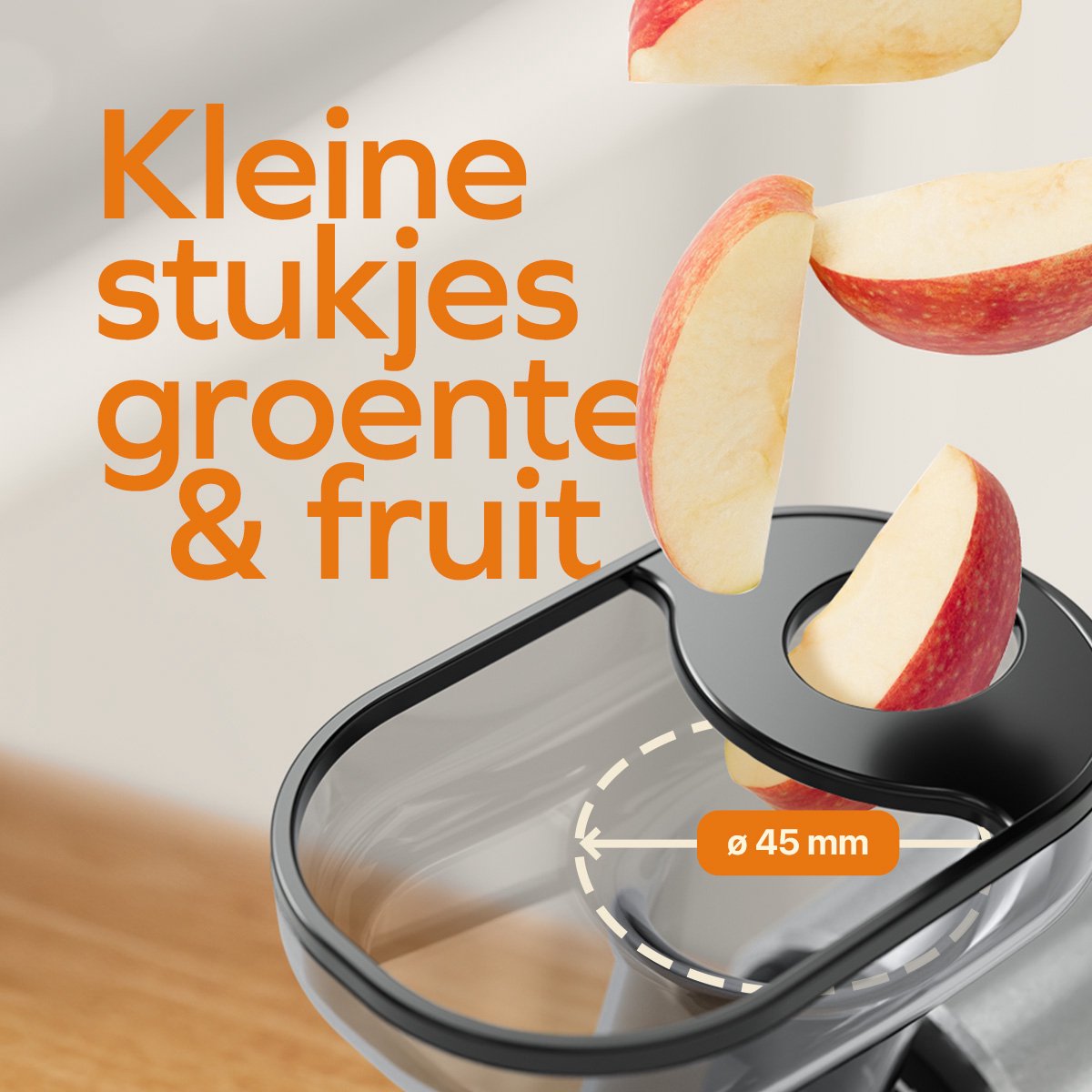 KitchenBrothers Slowjuicer - Sapcentrifuge - Compact - Juicer - Groenten en Fruitpers - 45 mm - 500 ml - Grijs thumbnail 4