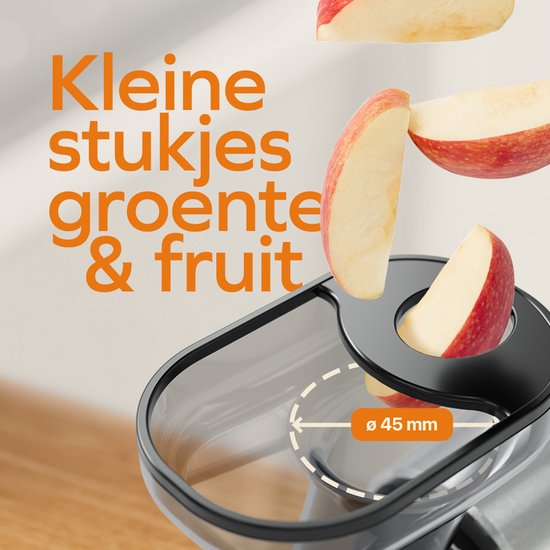 KitchenBrothers Slowjuicer - Compact - Juicer - Groenten en Fruitpers - 45 mm - 750 ml - Grijs van KitchenBrothers — afbeelding 4