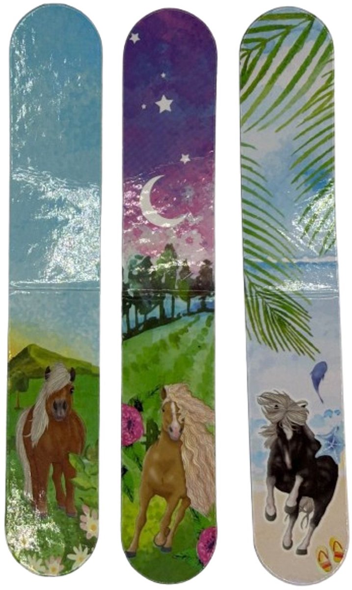 3 x Boekenleggers Penny - Lezen - magnetische boekenlegger - meiden - paarden