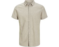 JACK&JONES JJEBREEZE LINEN BLEND SHIRT SS SN Heren Overhemd - Crockery