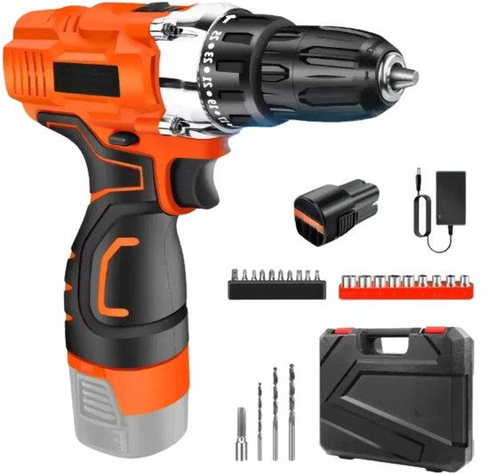 Accuboormachine 21V - 25+1 Koppel - 2 Snelheden - Elektrische Schroevendraaierset - Inclusief Accessoirekit