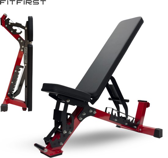FitFirst PB-50 Verstelbare Trainingsbank – Tot 450 kg – Ideaal voor jouw Thuisgym - Makkelijk verplaatsbaar en opbergbaar