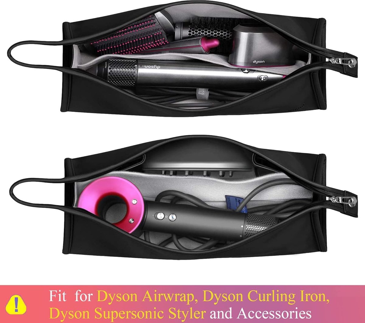 Föhn Organizer - Reistas - Toilettassen - Voor Dyson Airwrap, Dyson Fohn en Dyson Airwrap Complete Multistyler - Reistas Stijltangbevestiging - Reistas - Stylist Organizer - Organizer Tas - zwart thumbnail 5