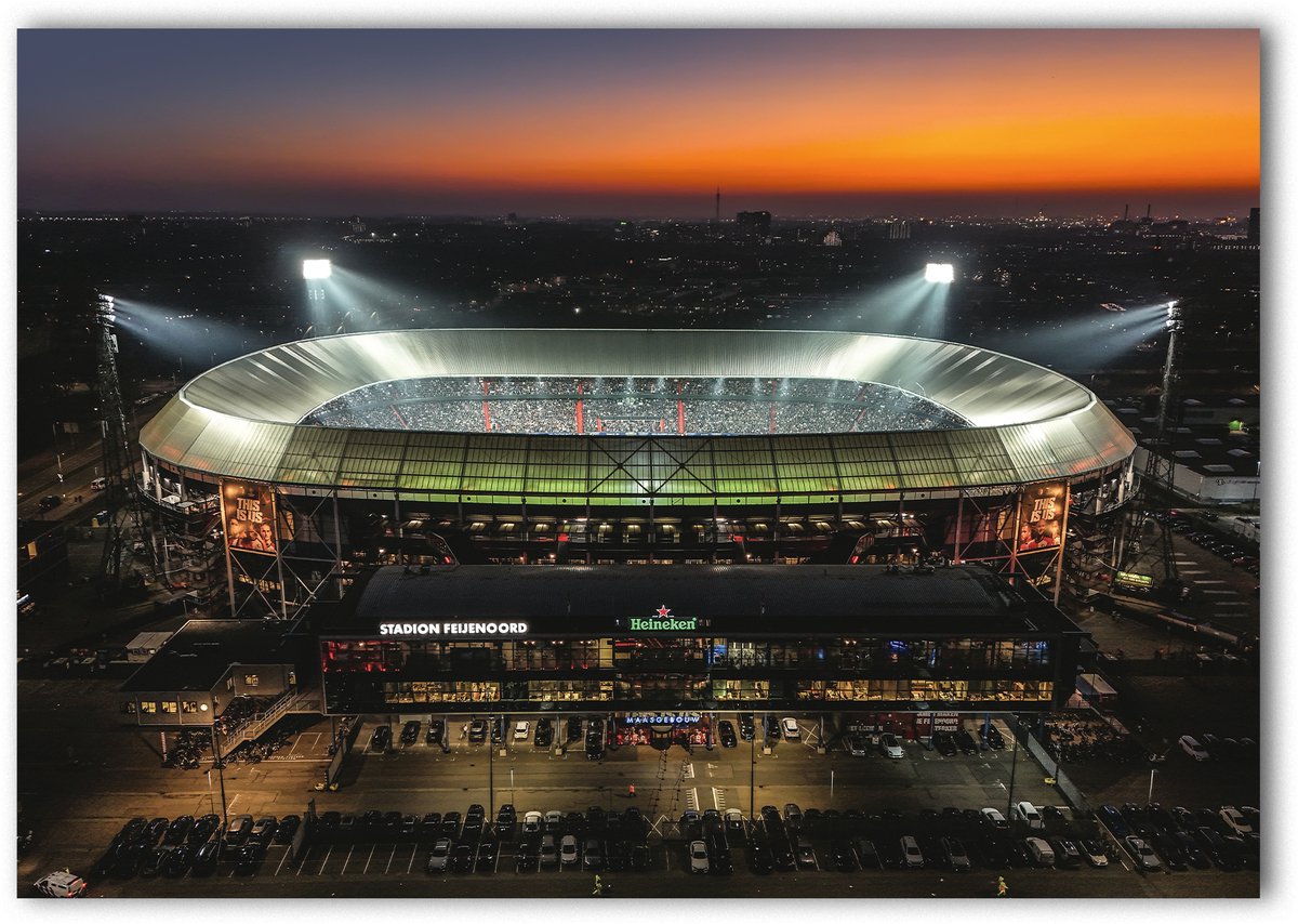 Schilderij Woonkamer - Stadion Feijenoord De Kuip Rotterdam - 75 x 100 cm