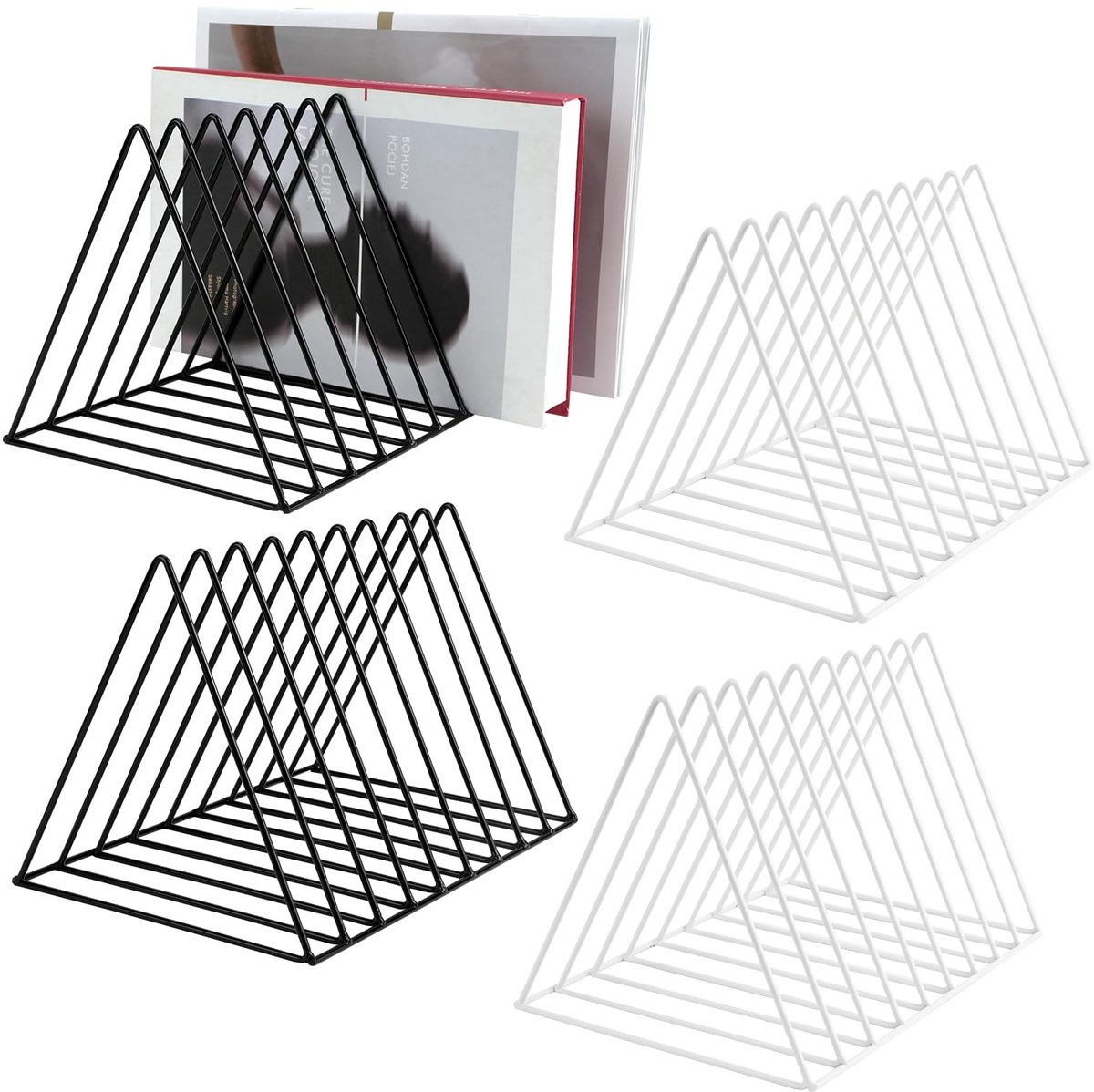 My Ninki ® Stijlvolle Metalen Tijdschriften- en Boekenhouder met 9 Vakken voor Thuis of Kantoor
