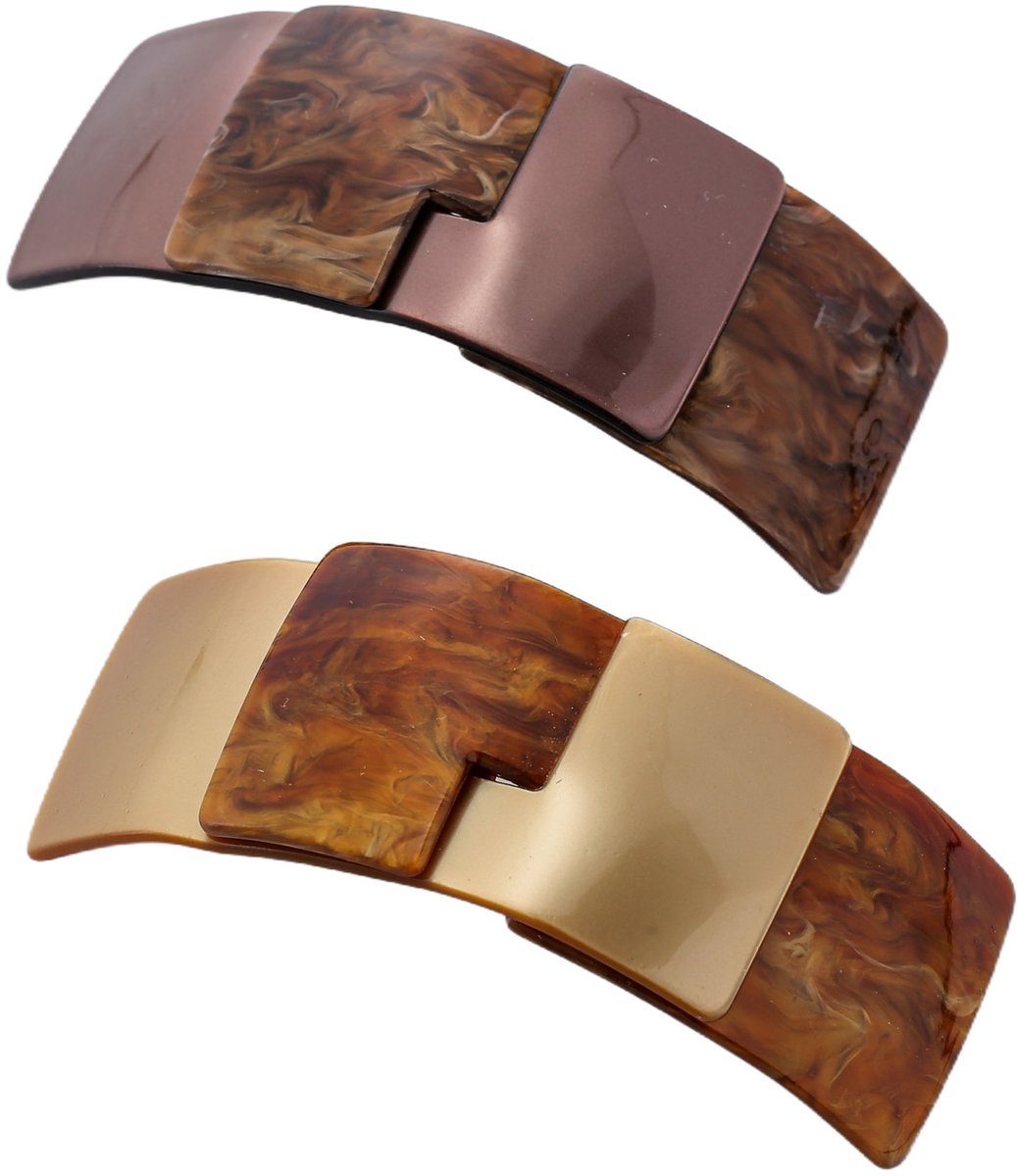 Emilie collection - haarspeld - groot - 2 stuks - bruin - goud