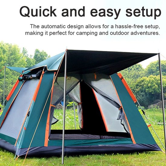 Hanimo Kampeertent - Kampeertent 3 Tot 4 personen - Tent - Waterdicht - Zonwerend - Met Insectengaas - 2 Deuren Voor Goede Ventilatie - 2,15x2,15x1,42m - Groen van Hanimo — afbeelding 2