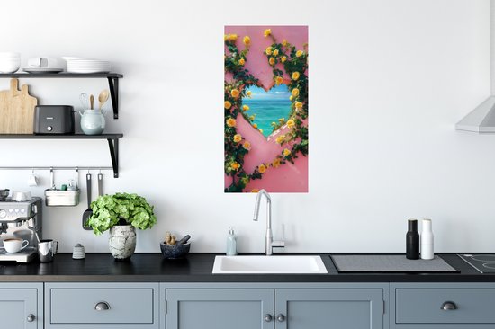 Muurstickers - Sticker Folie - Hart - Zee - Muur - 40x80 cm - Plakfolie - Muurstickers Kinderkamer - Zelfklevend Behang - Zelfklevend behangpapier - Stickerfolie