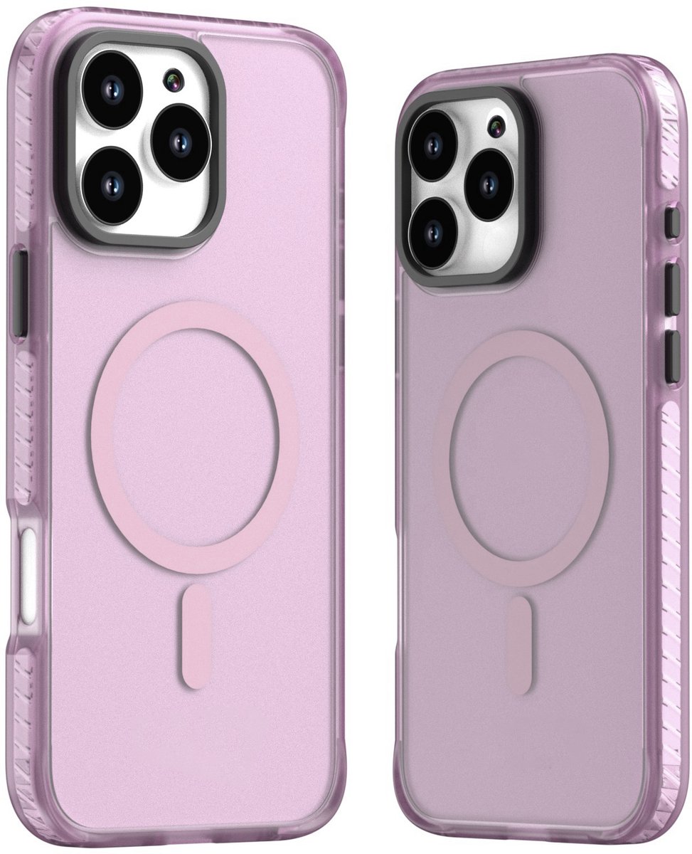 Mobile5 - iPhone 16 Pro Max Magsafe-Compatible Backcover - Roze met Lens Design