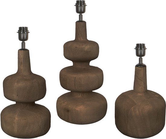 by Mooss - Lampe de table - Bois - Moderne - Terre d'ombre - 38 cm