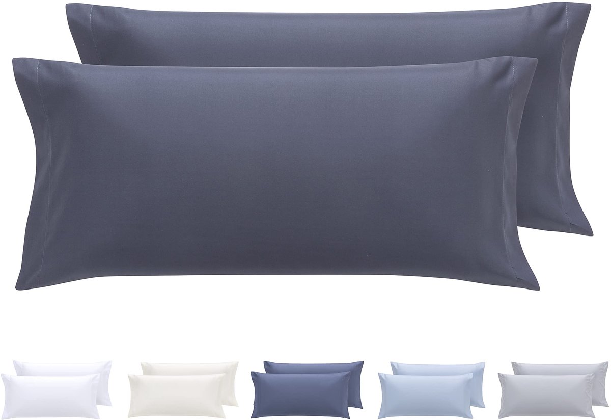 My Ninki ® Extra Zachte Hypoallergene Kussenslopen Set van Microvezel voor Comfort en donkergrijs