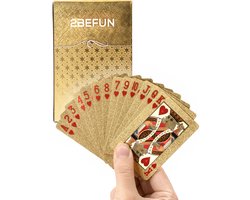 2BEFUN Speelkaarten Volwassenen - Waterdicht - Goud - Kaarten - Kaartspel - Pokerkaarten - Drankspel - Stok Kaarten - Bridge - Playing Cards - Card Deck