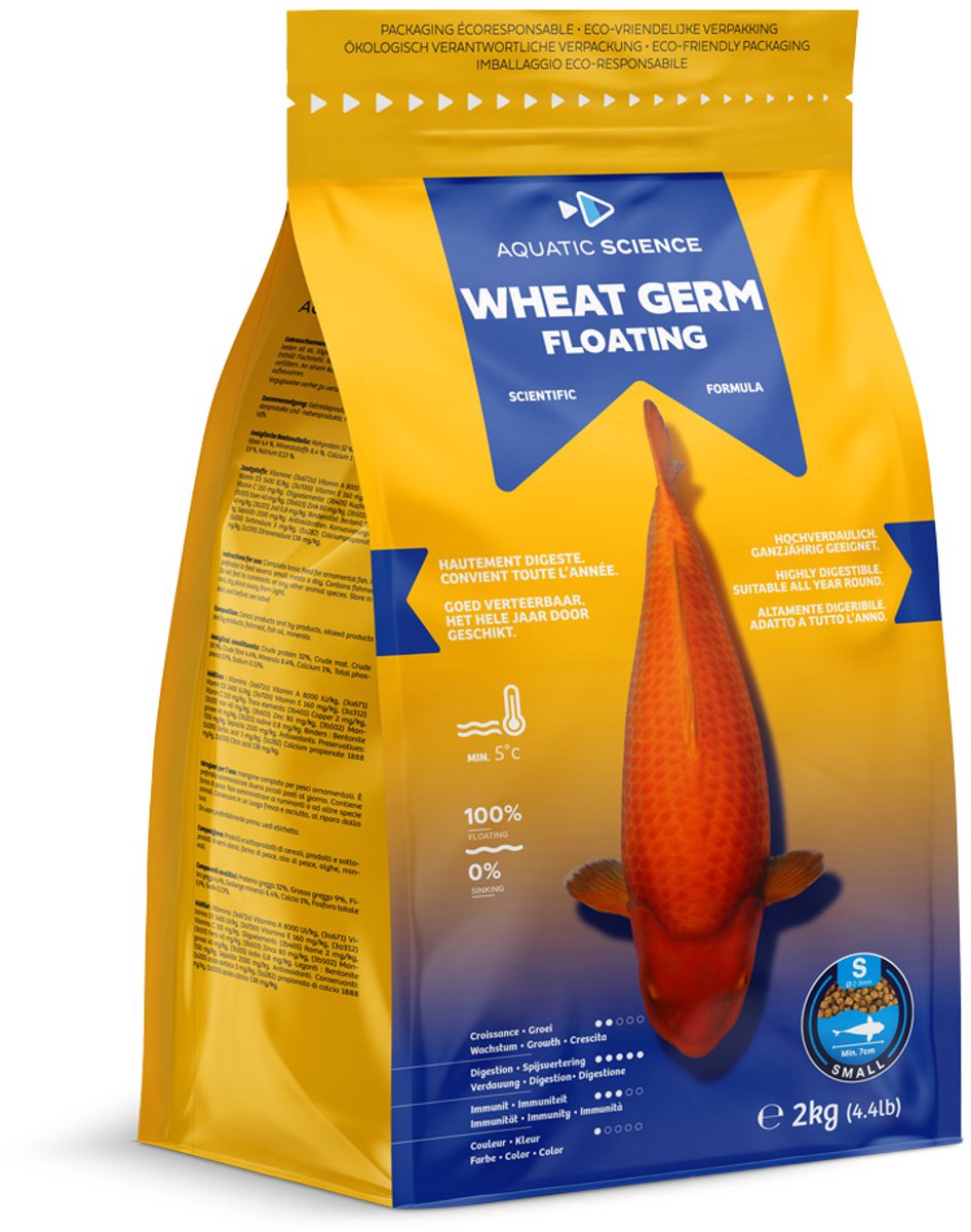 Aquatic Science Wheat Germ Floating Small 2kg Koivoer visvoer vijvervoer Ichifood