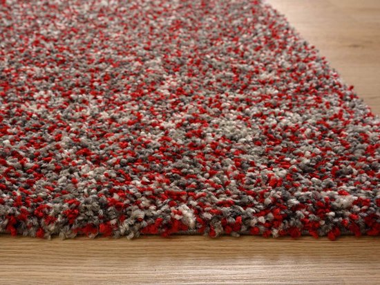Tapis à poils longs mélangés - Blend rouge/gris 80x150 cm