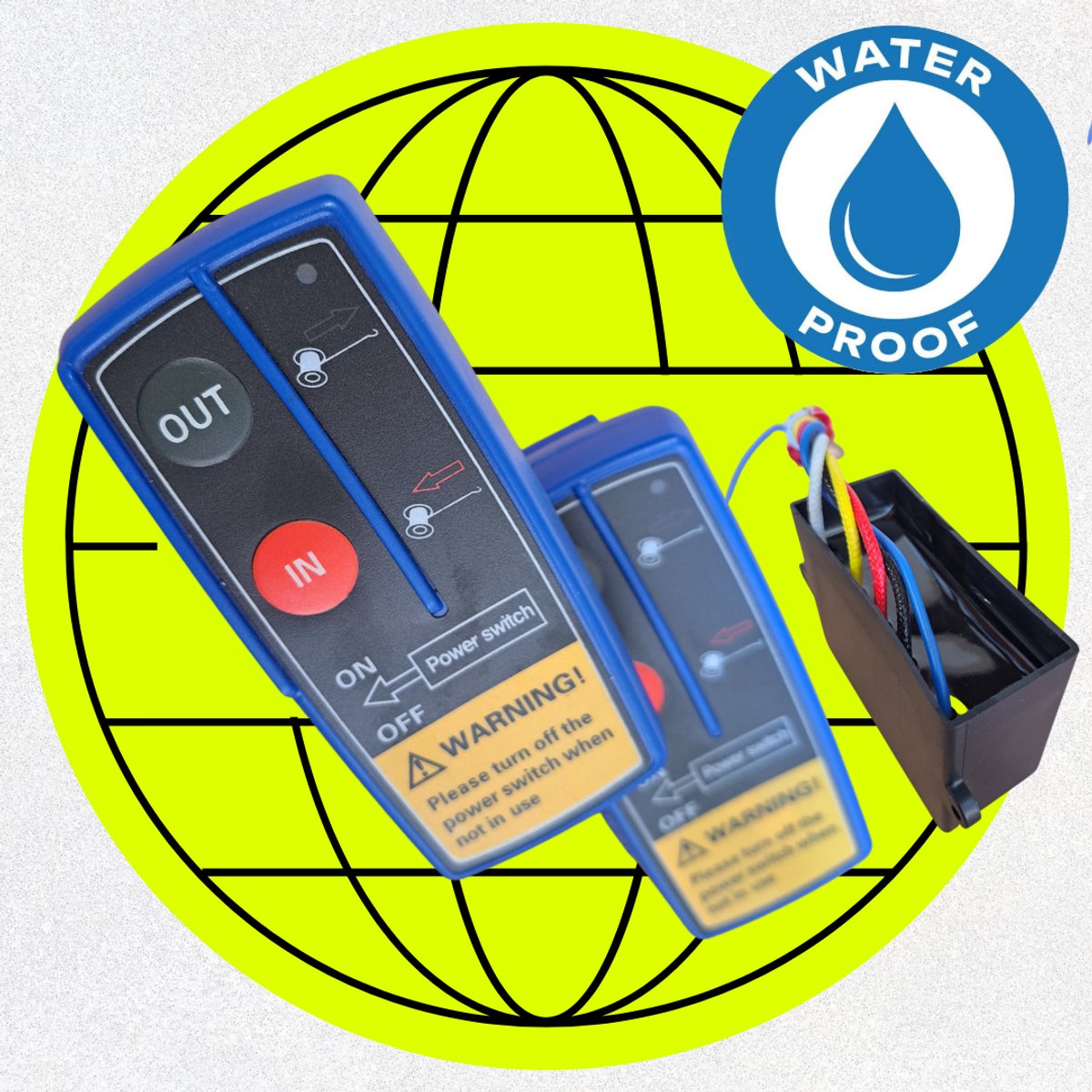 Lier afstandsbediening - 2 stuks - elektrische lier - winch - WATERDICHTE ontvanger + GRATIS batterijen - 12 volt en 24 volt WINCH, Lier afstand bediening