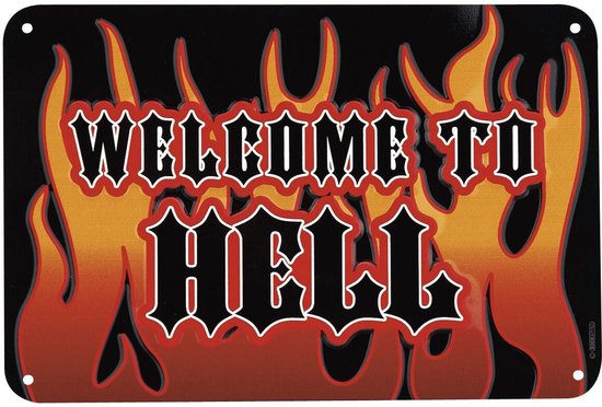 Foto: Welcome to hell unisex plaatmetalen borden neutraal standard