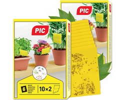 PIC - Gele kleverige val - geel paneel, vliegenval - 20 gele stickers, groot kleefoppervlak, perfect tegen ongedierte, thuis en op het balkon - Tegen schimmelmuggen, bladluizen, mineervliegen en witte vliegen