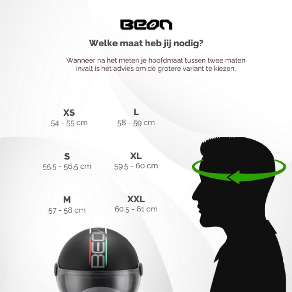 BEON B120 Scooterhelm - M - Jethelm met Zonnevizier - Motorhelm - Geschikt voor Vespa, Scooter, Brommer, Motor en Snorfiets - Mint Groen – foto 2