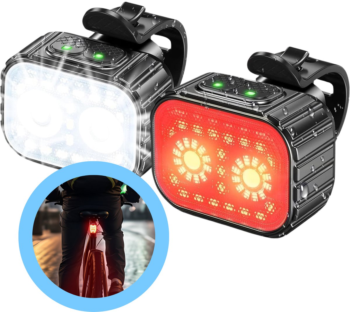 Dyken LED Fietslampjes - USB Oplaadbaar