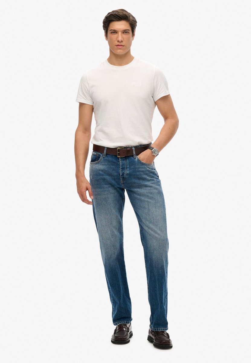 Superdry Jeans met rechte pijpen Heren Jeans Blauw