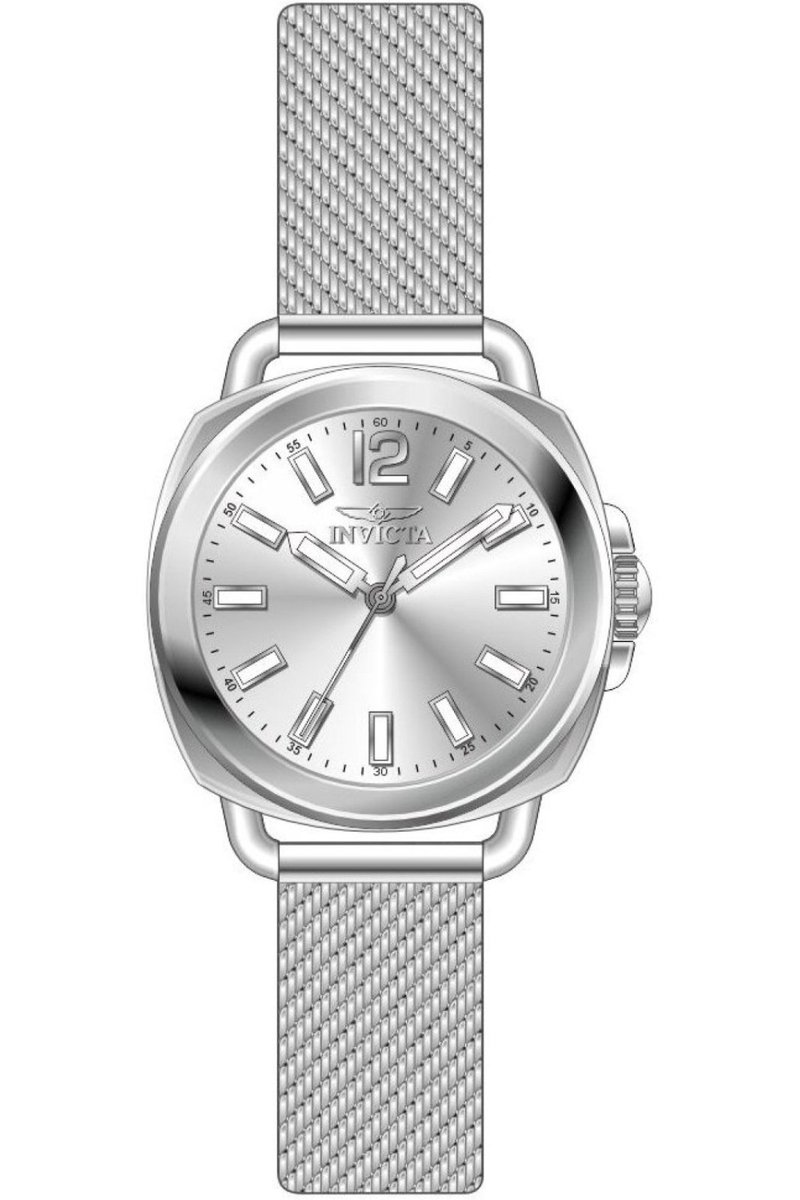 Invicta Wildflower 48915 Dames Horloge - Waterdicht - Analoog - Quartz Uurwerk - Roestvrij Staal met zilveren Wijzerplaat - 32mm