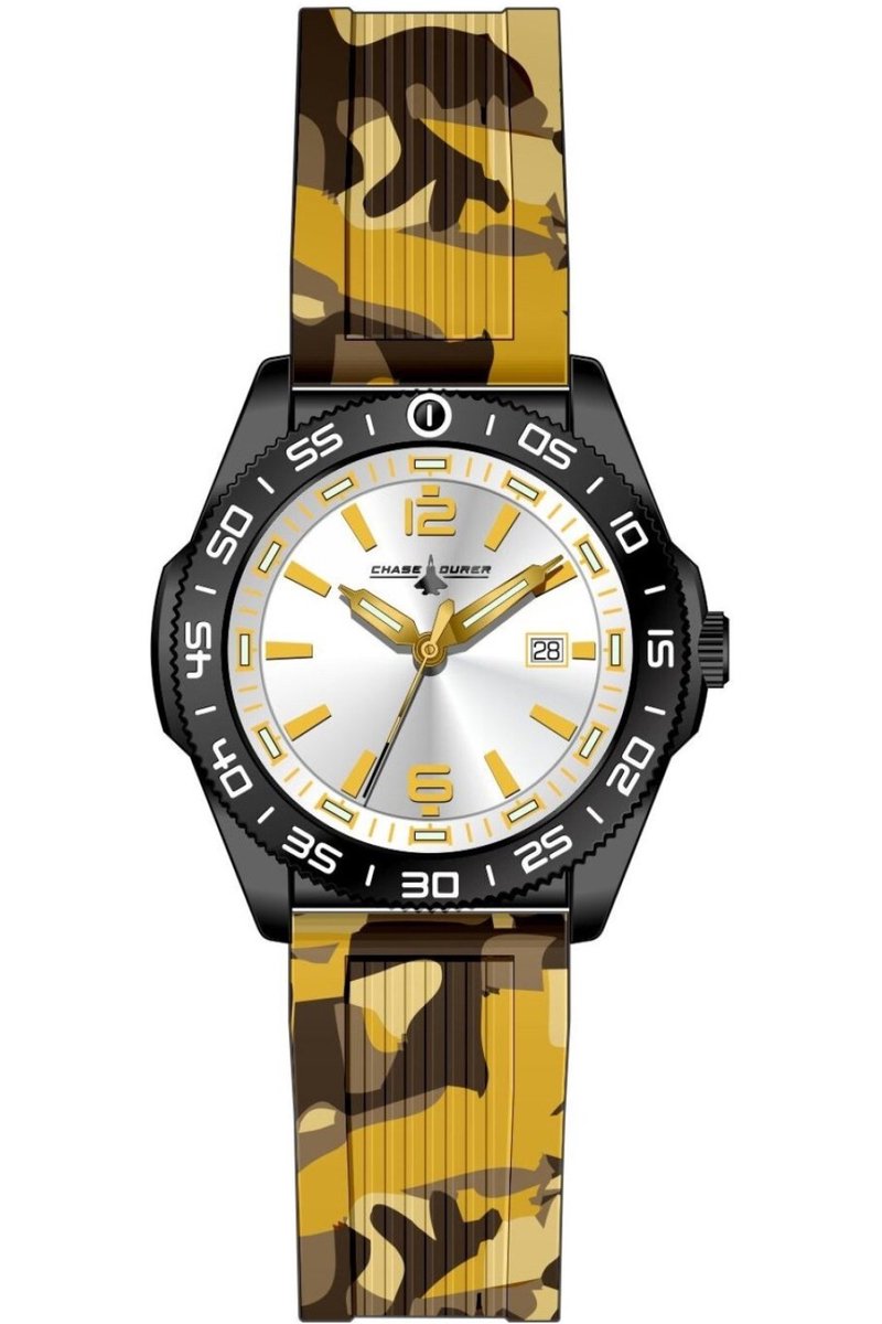 Chase Durer CDW-0173 Heren Horloge - Waterdicht - Analoog - Quartz Uurwerk - Roestvrij Staal met zilveren Wijzerplaat - 45mm